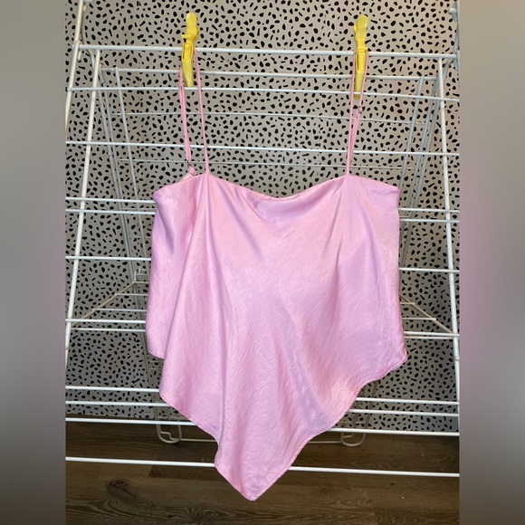 Zara Handkerchief Scarf Pink Party Crop Top - Picture 1 of 9